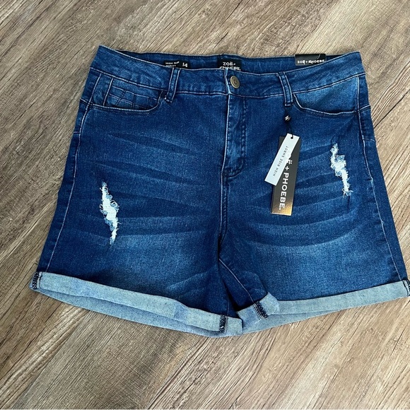 NWT Zoe +Pheobe High Rise Denim Shorts - Picture 1 of 3